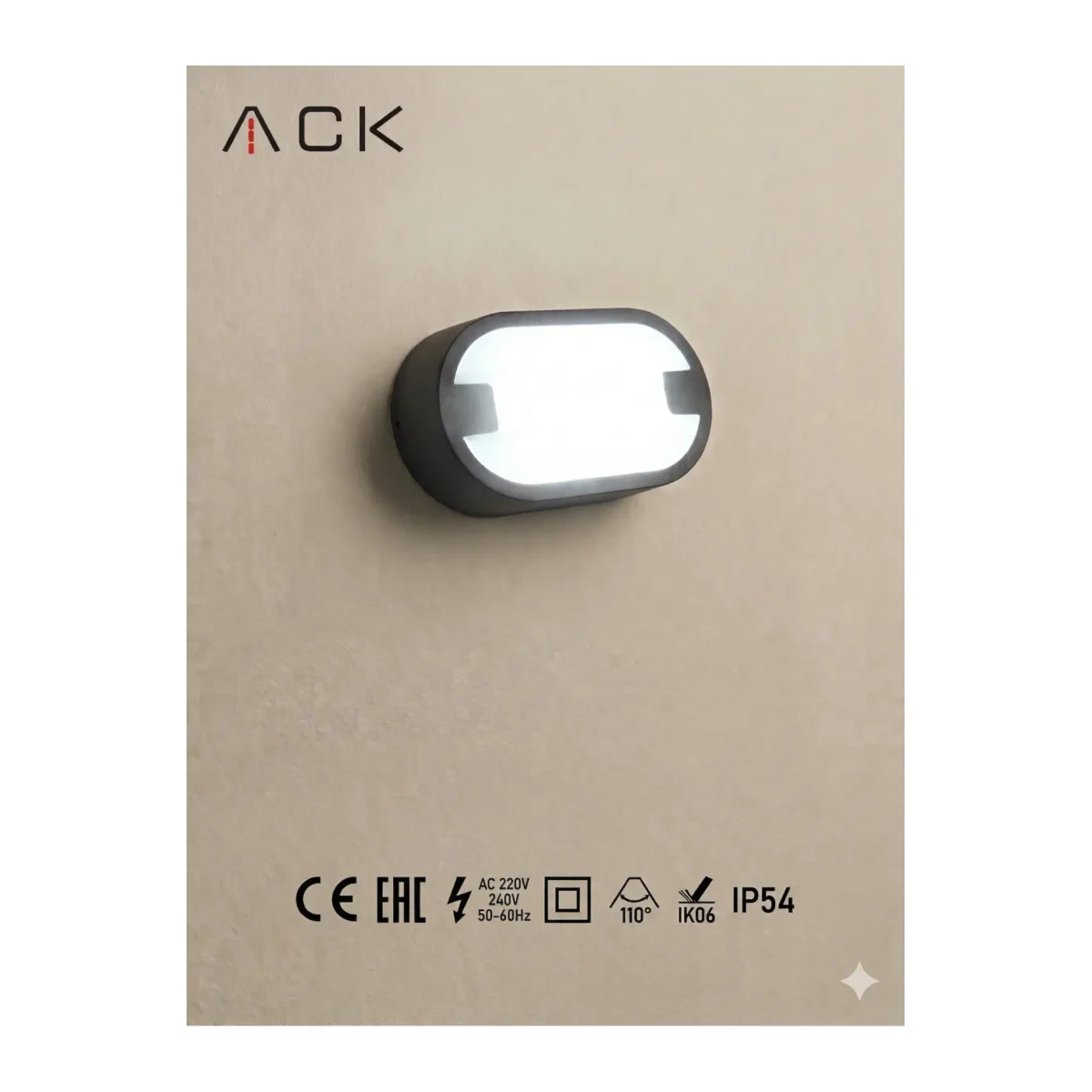 15W LED Oval Armatür – IP54 Su Geçirmez Bahçe ve Duvar Apliği 6500K Beyaz Işık - Görsel 3