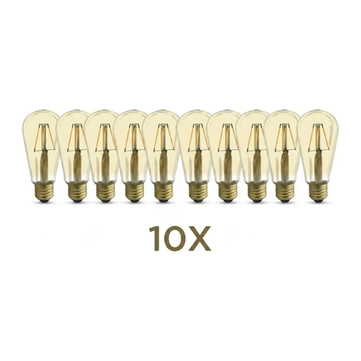 4W 220-240V E27 2200K ST64 LED RUSTIK AMPUL 10 ADET - Görsel 2
