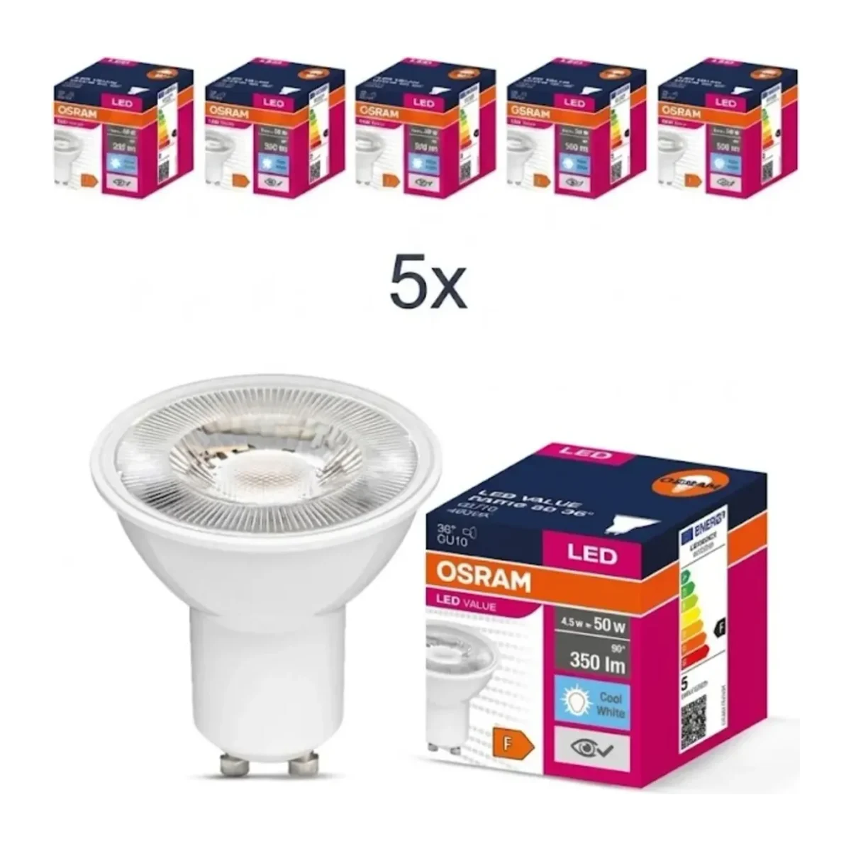 GU10 Led Ampul 4.5W 6500K Beyaz (5 Adet) - Görsel 2