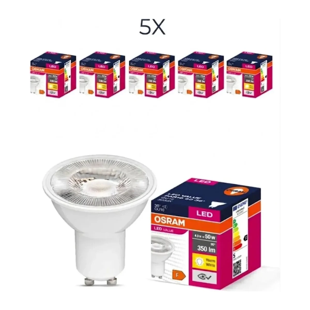 GU10 Led Ampul 4.5W 3000K Gün Işığı (5 Adet) - Görsel 2