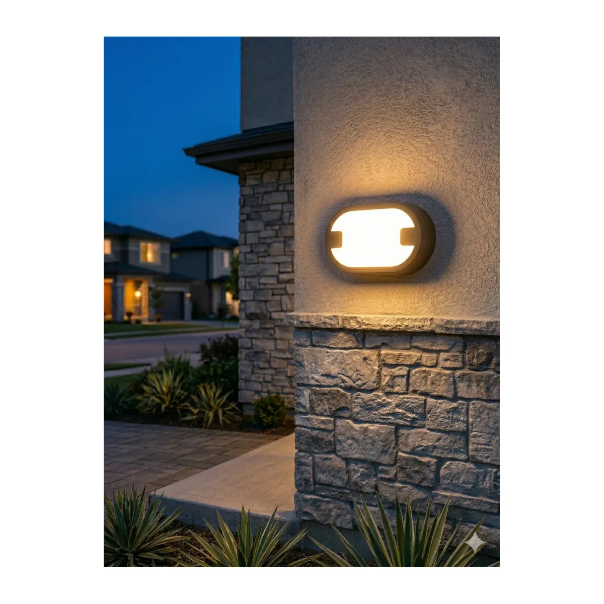 15W LED Oval Armatür – IP54 Su Geçirmez Bahçe ve Duvar Apliği 3000K Günışığı - Görsel 2