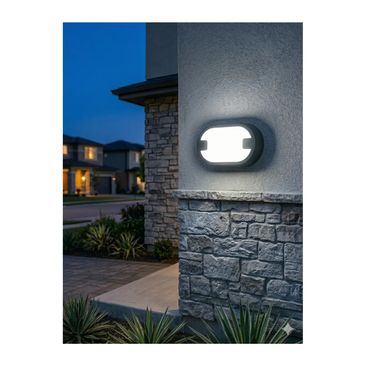 15W LED Oval Armatür – IP54 Su Geçirmez Bahçe ve Duvar Apliği 6500K Beyaz Işık - Görsel 2