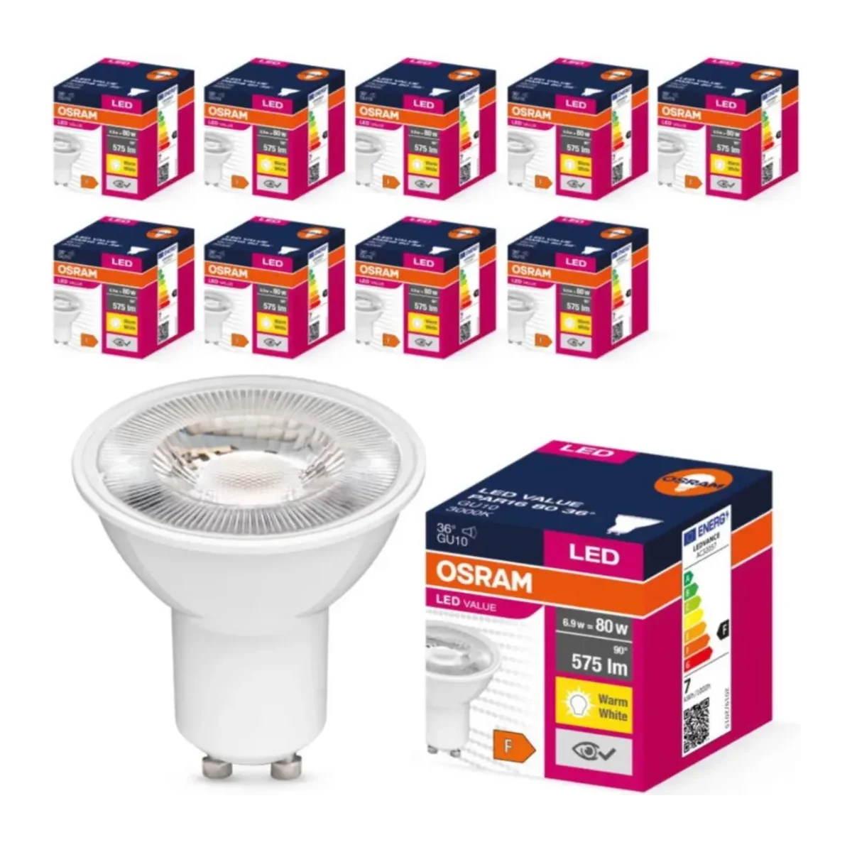 GU10 Led Ampul 6.9 W 3000K Gün Işığı (10 Adet) - Görsel 2