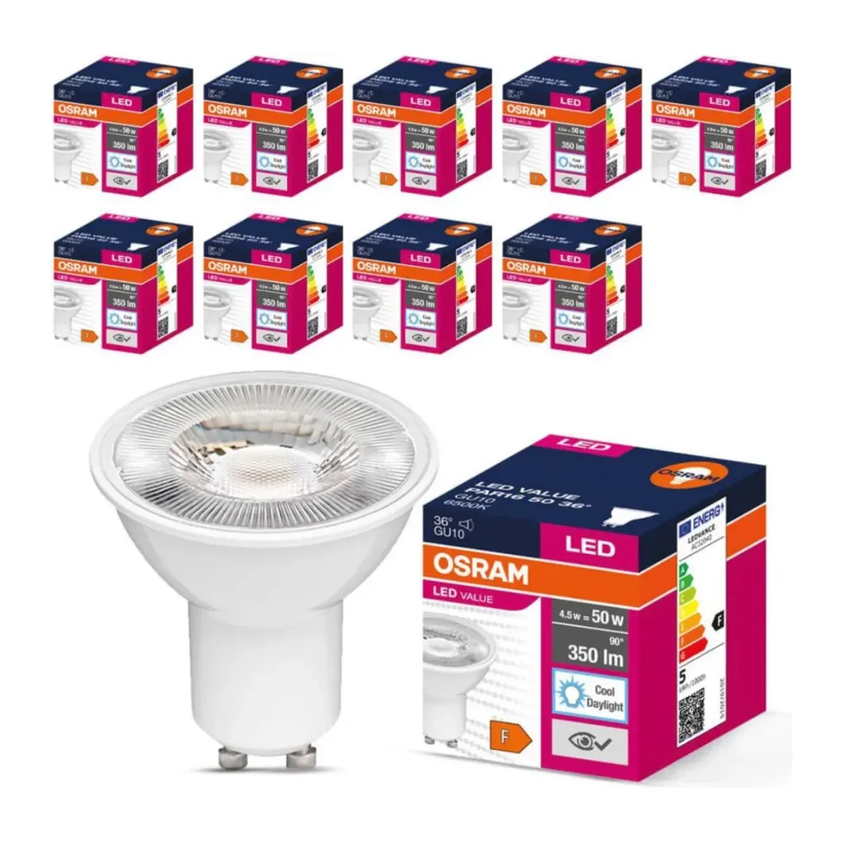 GU10 Led Ampul 4.5W 4000K Sıcak Beyaz (10 Adet) - Görsel 2