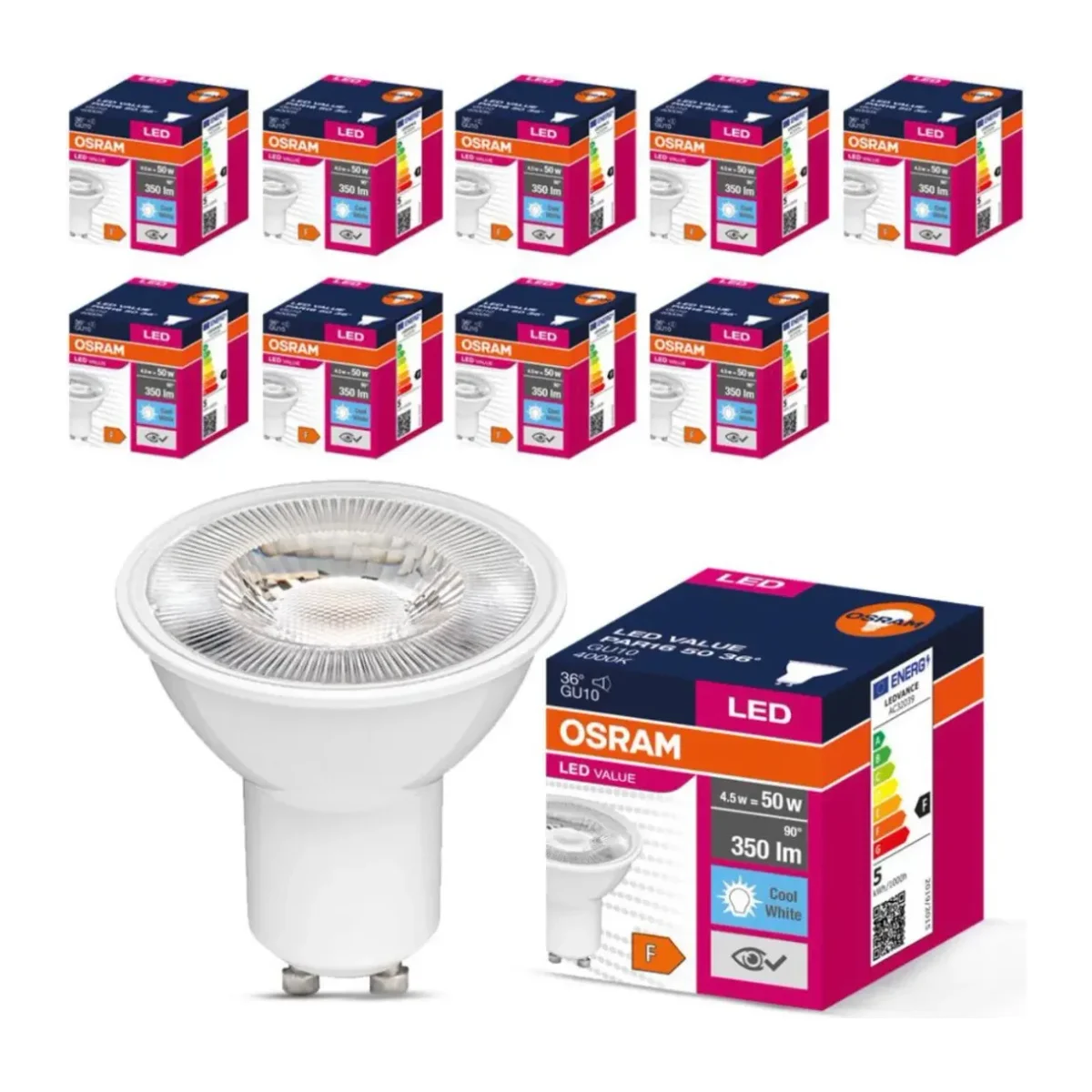 GU10 Led Ampul 4.5W 6500K Beyaz (10 Adet) - Görsel 2