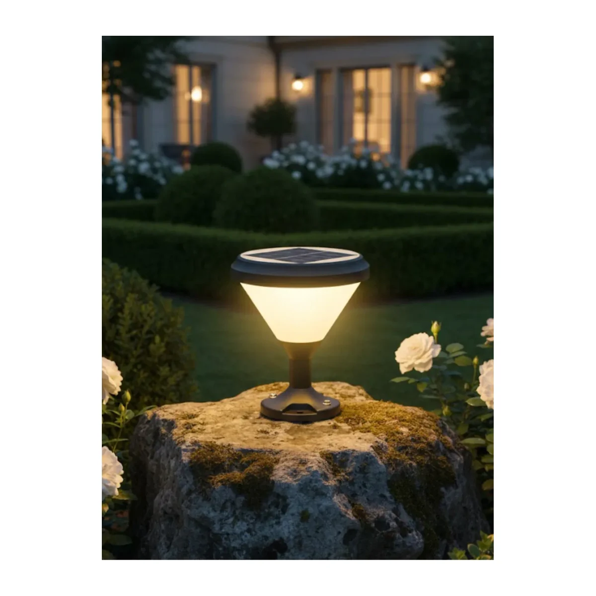 SOLAR LED BAHÇE ARMATÜRÜ YUVARLAK - Görsel 2
