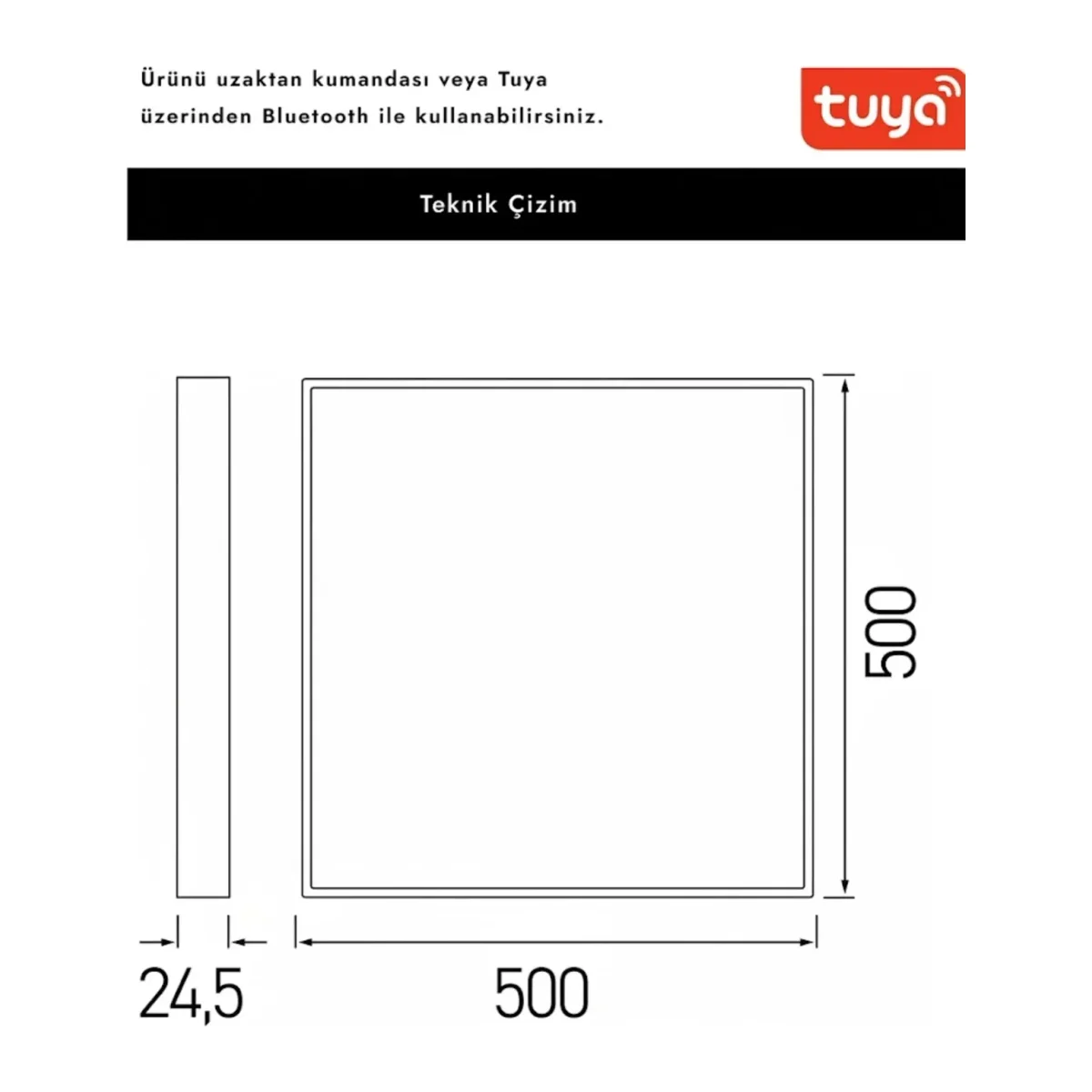 3 RENK SMART CCT PANEL 54W 500MMX500MM SIVA ÜSTÜ AT10-05090 50.000 SAAT KULLANIM ÖMRÜ - Görsel 6