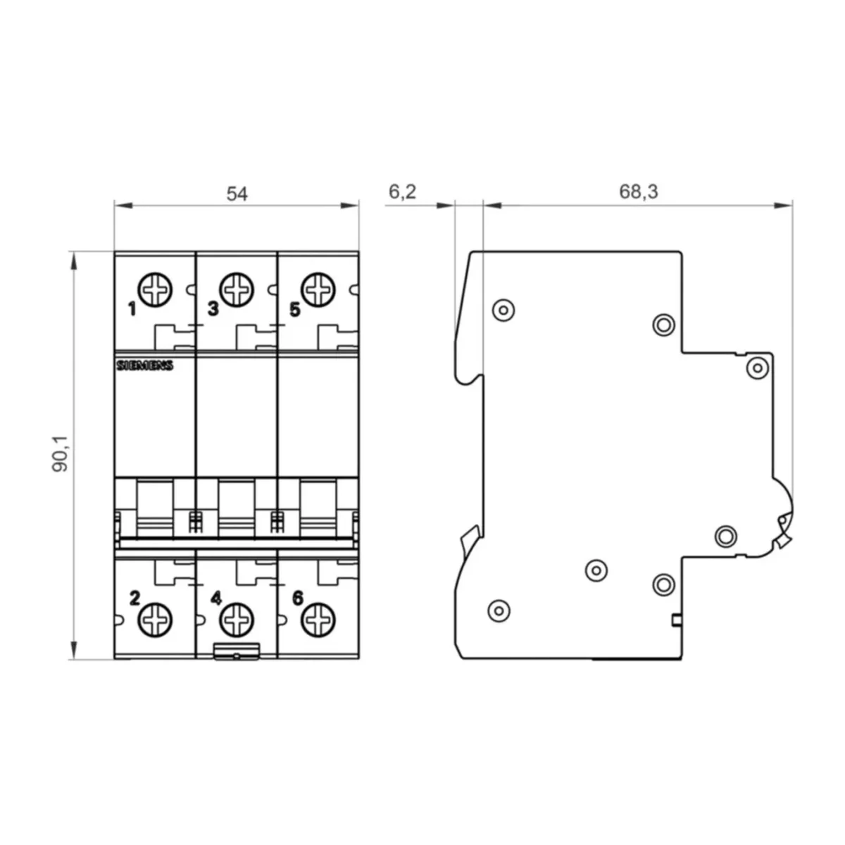 3 X 32 Amper Anahtarlı Otomatik Sigorta C1 32a 6ka - Görsel 2