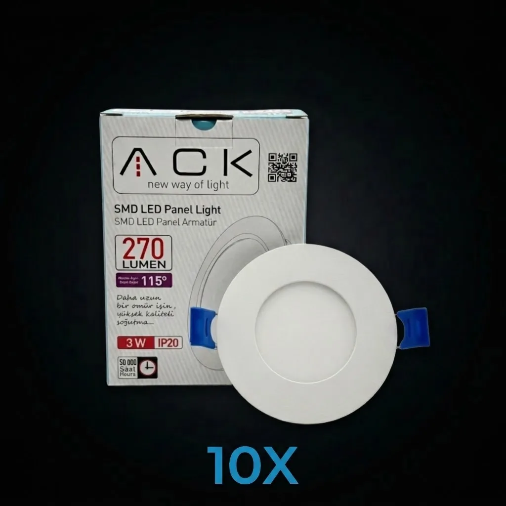 3W Sıva Altı Led Panel 3200K 10 ADET