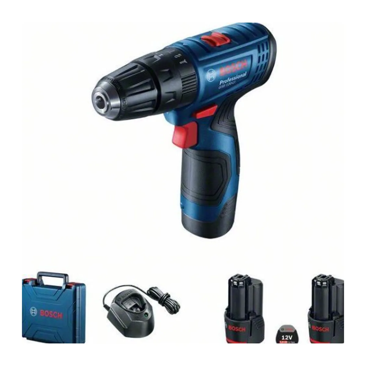 BOSCH GSB 120-LI 2Ah ÇİFT AKÜLÜ DARBELİ DELME VİDALAMA