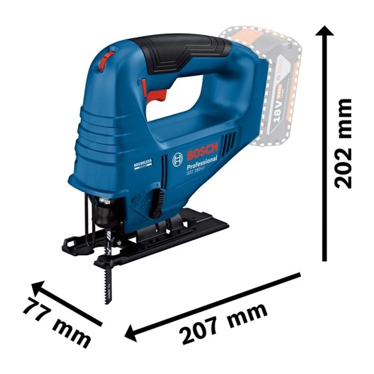 BOSCH GST 183-LI Akülü Dekupaj Testere 1x4.0AH - Görsel 2