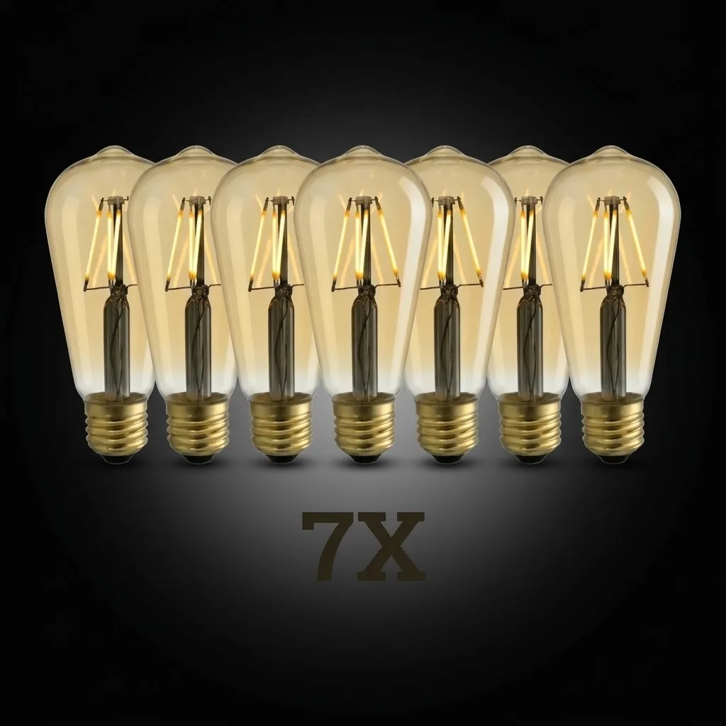 4W 220-240V E27 2200K ST64 LED RUSTIK AMPUL 7 ADET