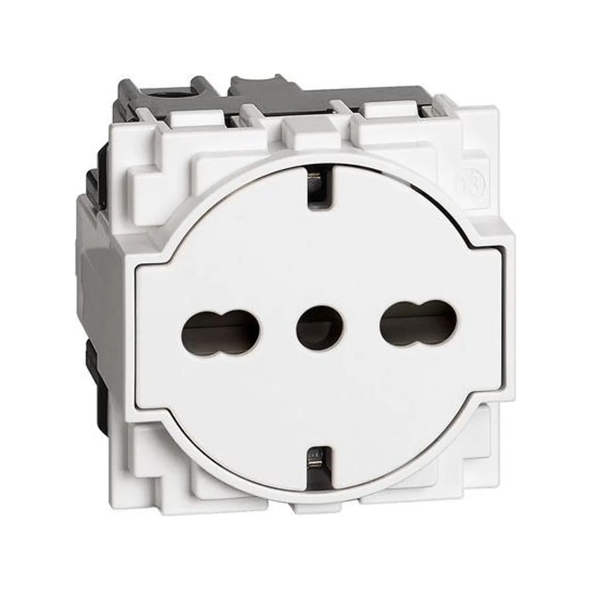 Düz Yüzeyli İtalyan/Alman Standardı Topraklı Priz, 10/16A, 250V~, Vidalı Bağlant