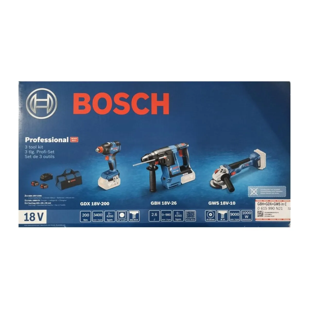 GBH 18V-26 GDX 18V-200 GWS 18V-10 carton