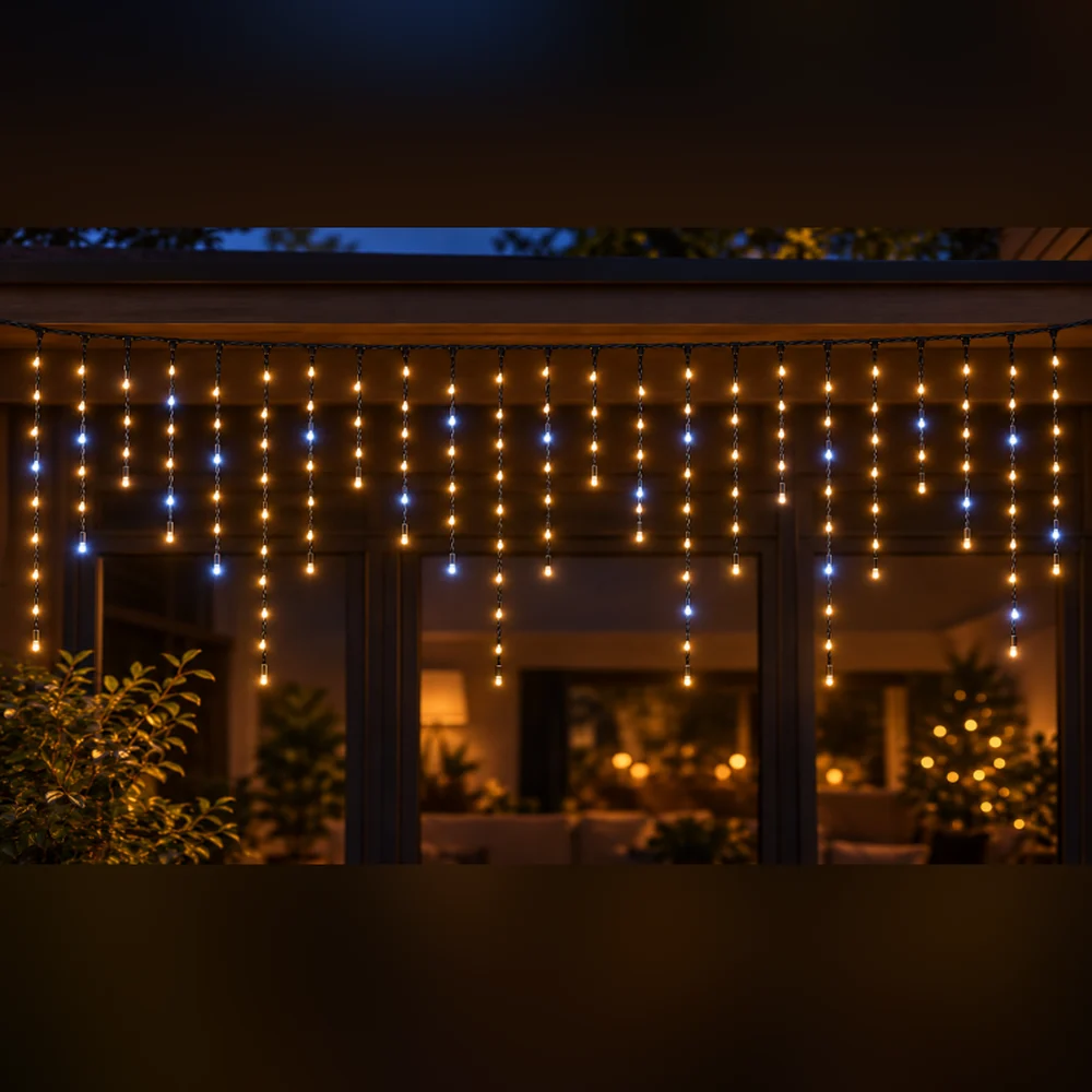 LED Saçak 144 LED 2 m IP65 Çakarlı – Gün Işığı, Siyah Kablo
