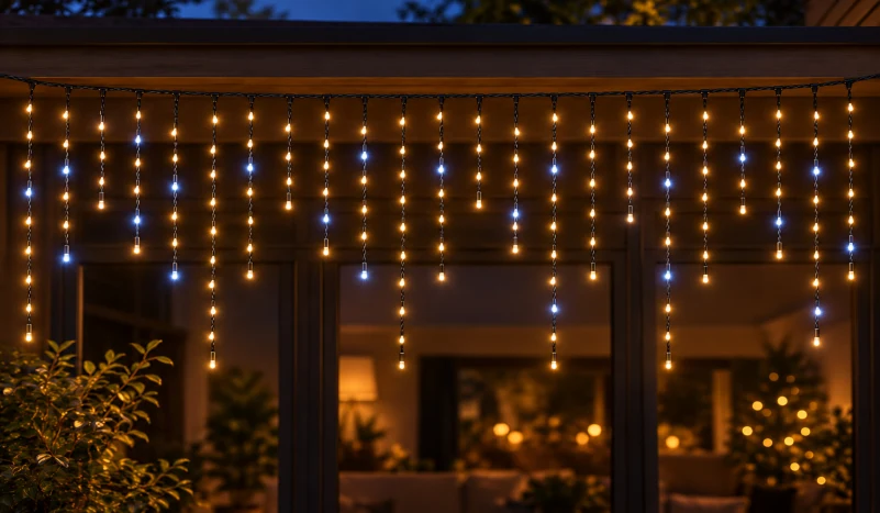 LED Saçak 144 LED 2 m IP65 Çakarlı – Gün Işığı, Siyah Kablo - Görsel 2